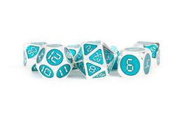 Dice Metallic Dice Co: Poly 7 Set Metal Enamel - Digital Numbers