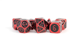Dice Metallic Dice Co: Poly 7 Set Metal Enamel - Digital Numbers