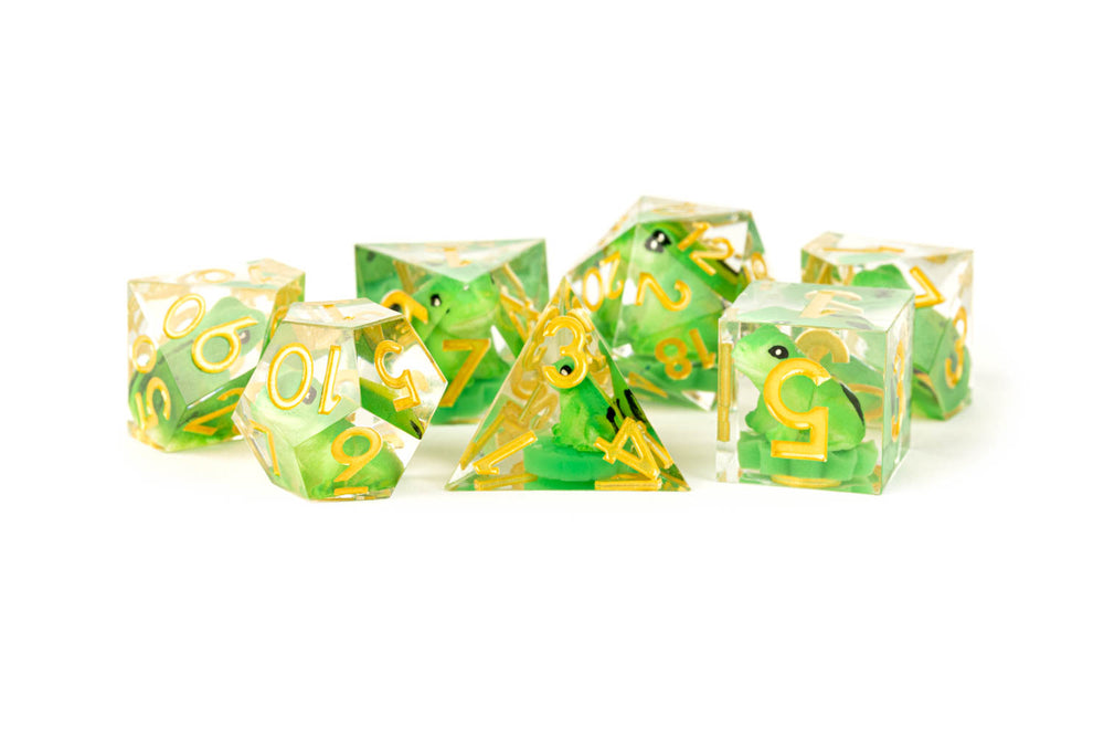 Dice Metallic Dice Co: Poly 7 Set Sharp Edge Resin