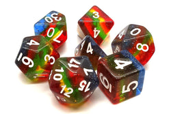 Dice Old School Dice: Poly 7 Set Gradients Transparent