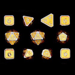 Dice DieHard Dice: Poly 11 Set Metal Mythica Platinum