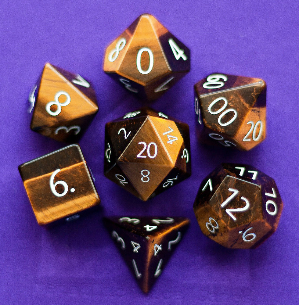 Dice Metallic Dice Co: Poly 7 Set Stone