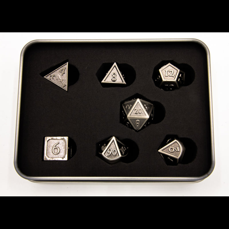 Dice Critical Hit: Poly 7 Set Metal