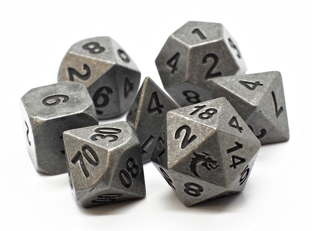 Dice Old School Dice: Poly 7 Set Metal Dwarven