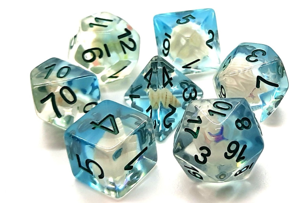 Dice Old School Dice: Poly 7 Set Infused Beach Party