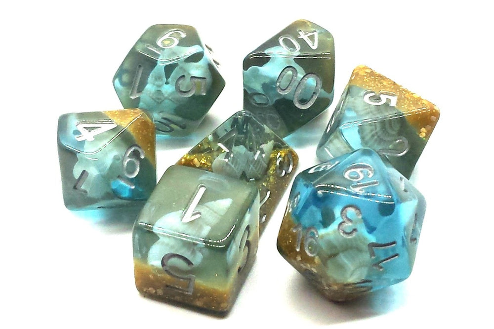 Dice Old School Dice: Poly 7 Set Infused Beach Party