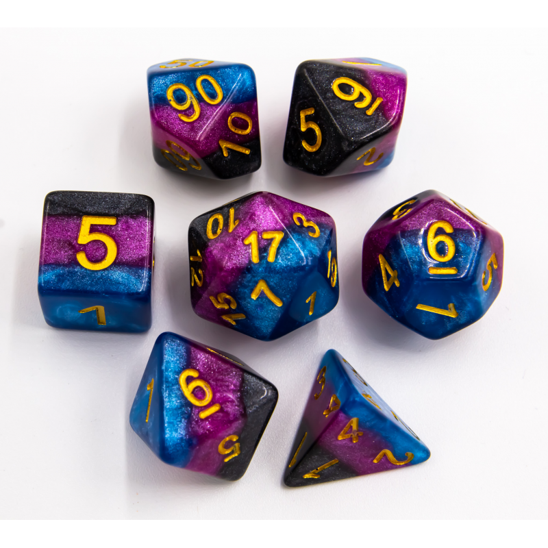 Dice Critical Hit: Poly 7 Set Multi-layer