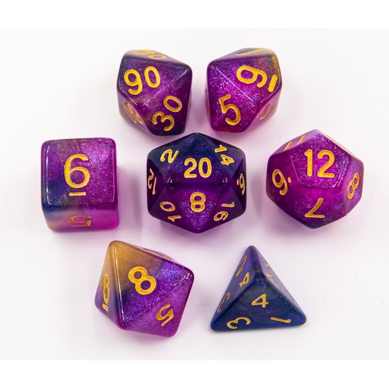 Dice Critical Hit: Poly 7 Set Shimmering Galaxy