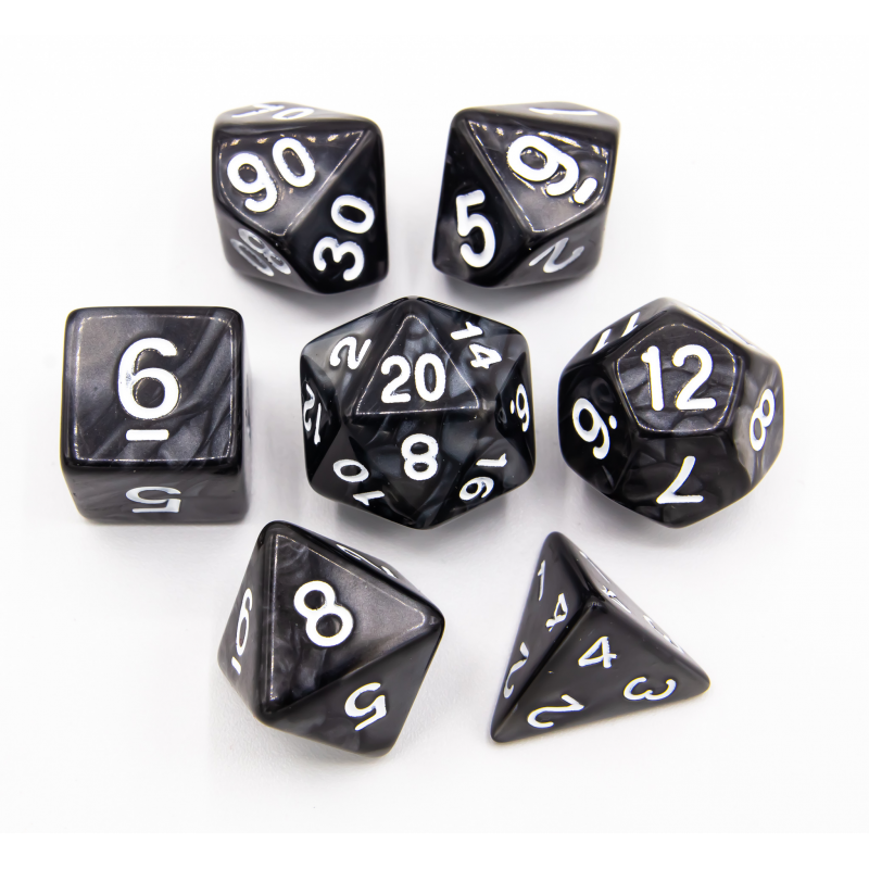 Dice Critical Hit: Poly 7 Set Marbled