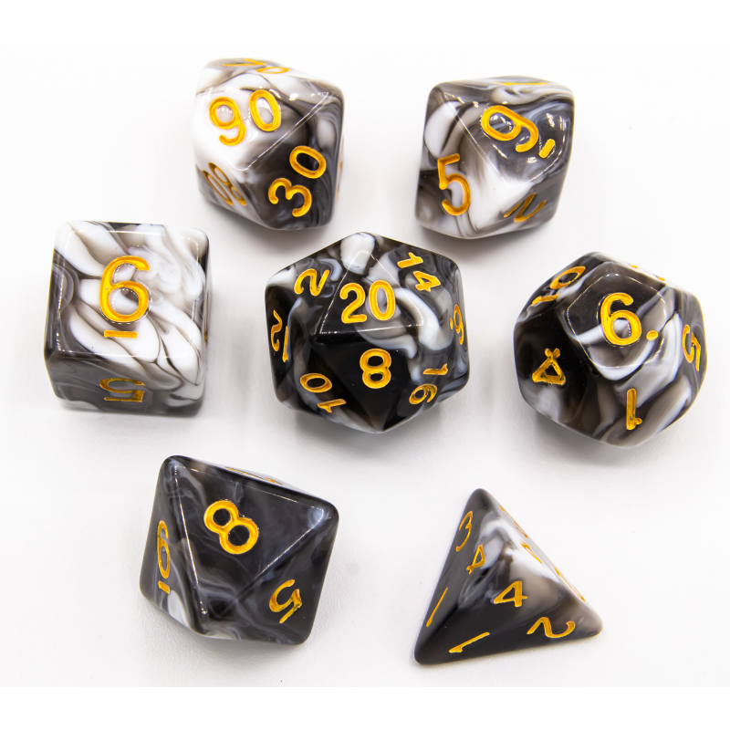Dice Critical Hit: Poly 7 Set Milky