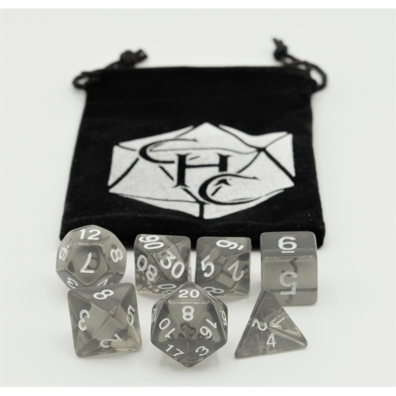 Dice Critical Hit: Poly 7 Set Transparent