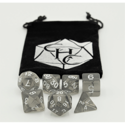 Dice Critical Hit: Poly 7 Set Transparent
