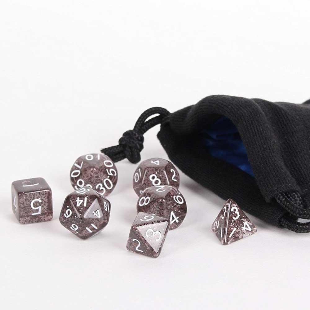Dice Easy Roller: Poly 7 Set Sparkle w/Bag