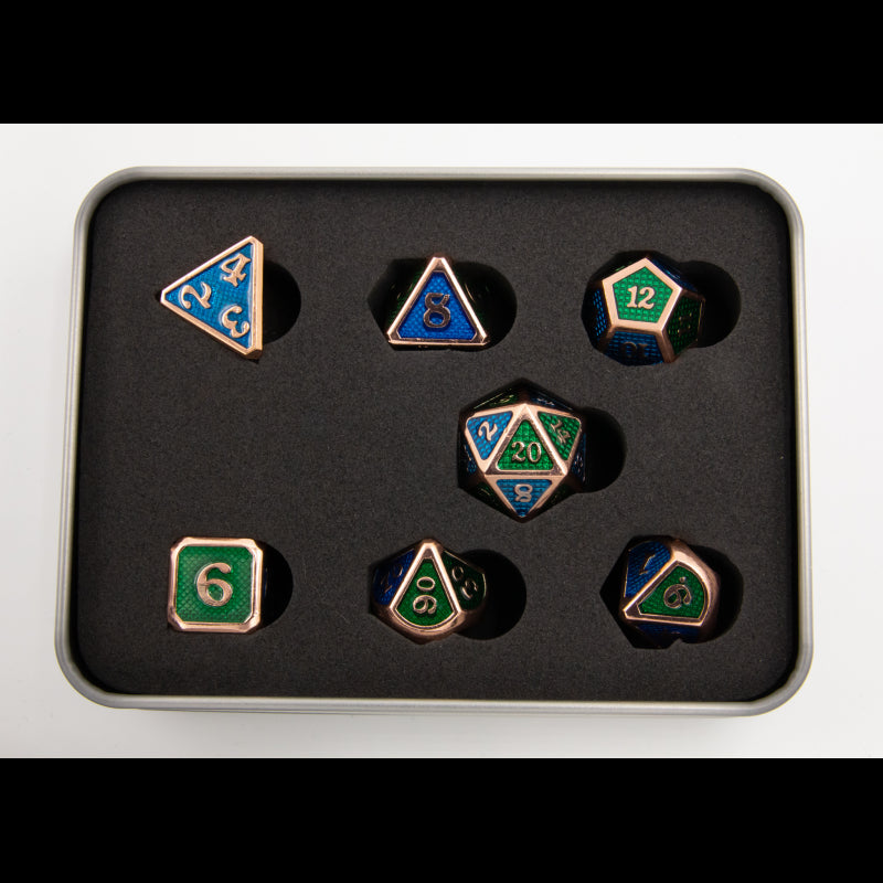 Dice Critical Hit: Poly 7 Set Metal