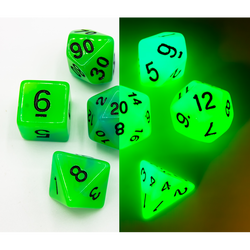 Dice Critical Hit: Poly 7 Set Fusion Glow In Dark