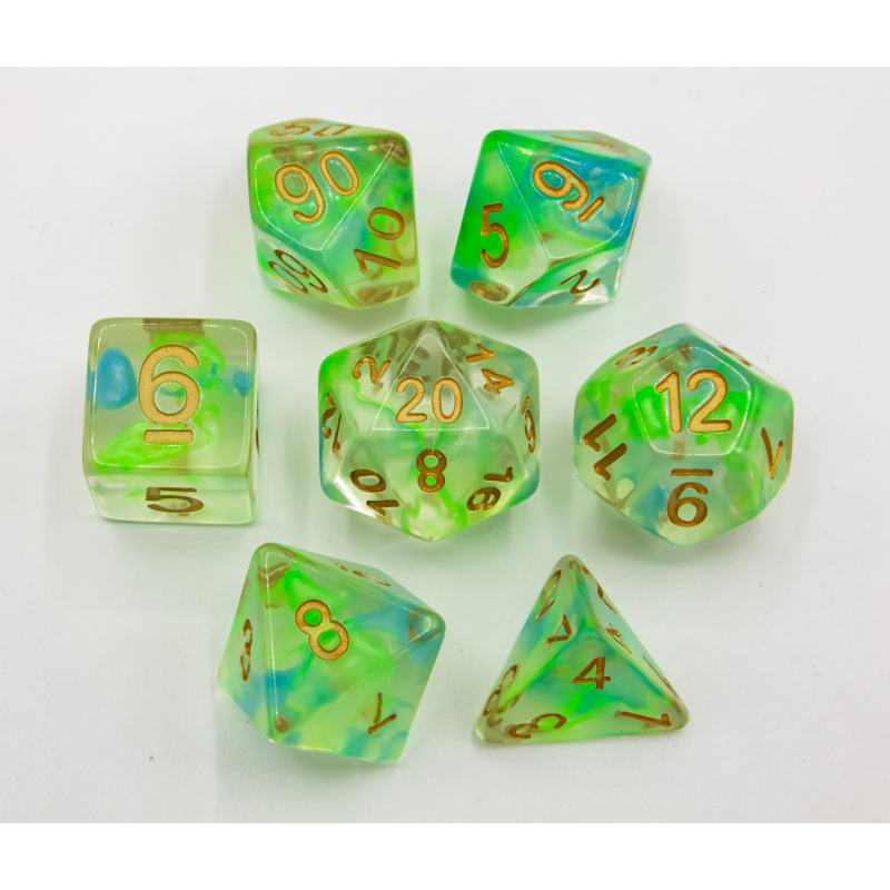 Dice Critical Hit: Poly 7 Set Swirl