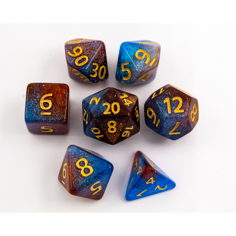 Dice Critical Hit: Poly 7 Set Shimmering Galaxy