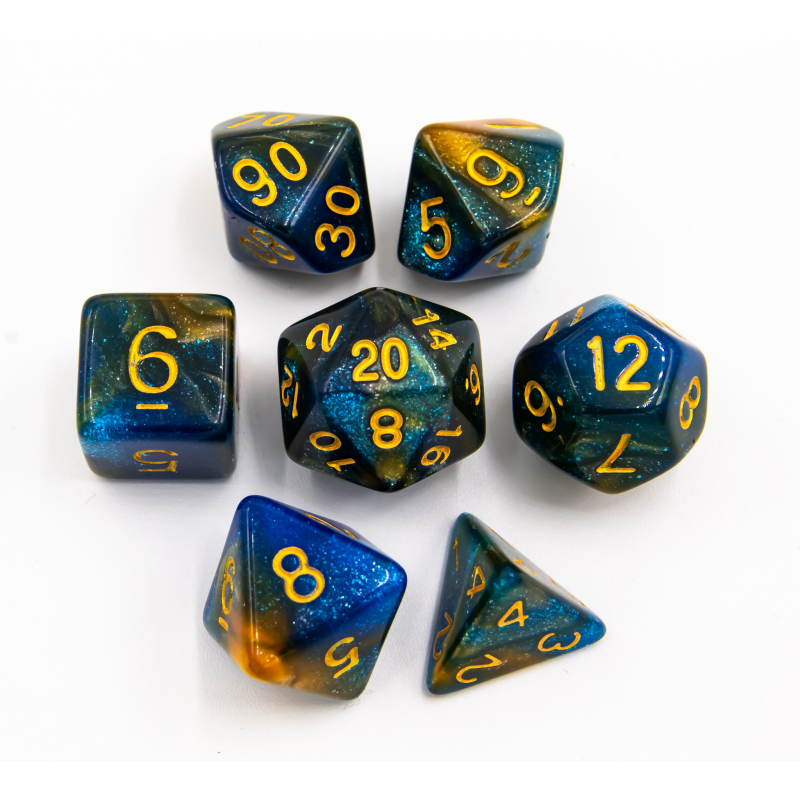 Dice Critical Hit: Poly 7 Set Sparkly Fusion