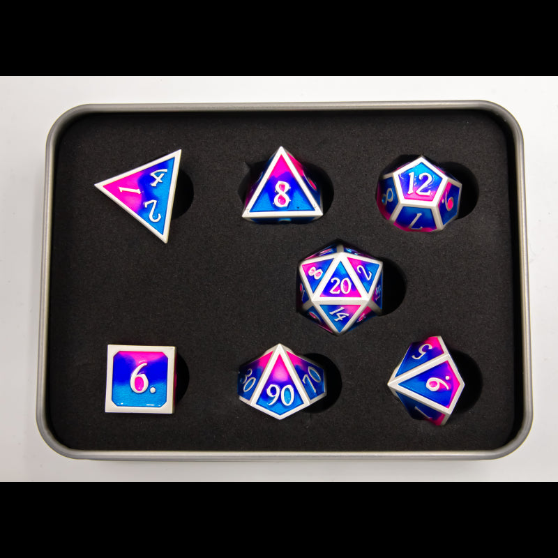 Dice Critical Hit: Poly 7 Set Metal