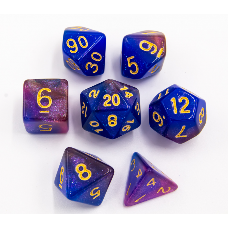 Dice Critical Hit: Poly 7 Set Shimmering Galaxy