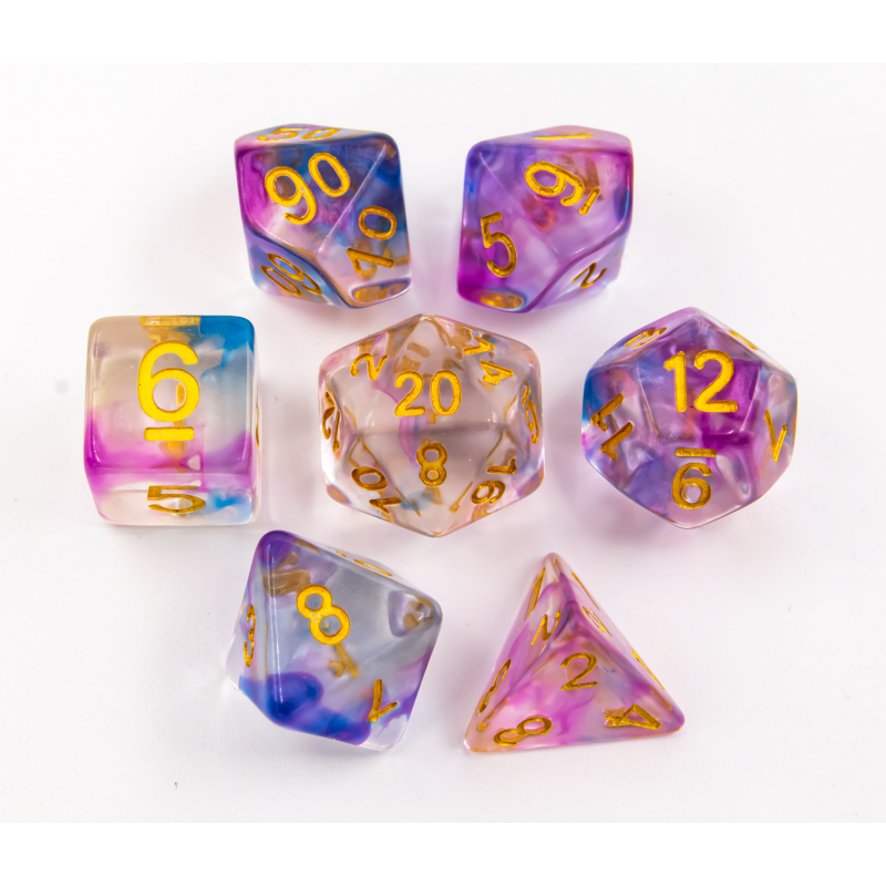 Dice Critical Hit: Poly 7 Set Swirl