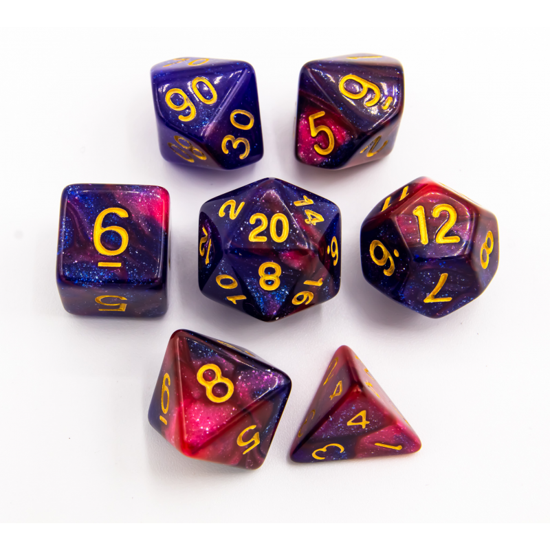Dice Critical Hit: Poly 7 Set Sparkly Fusion