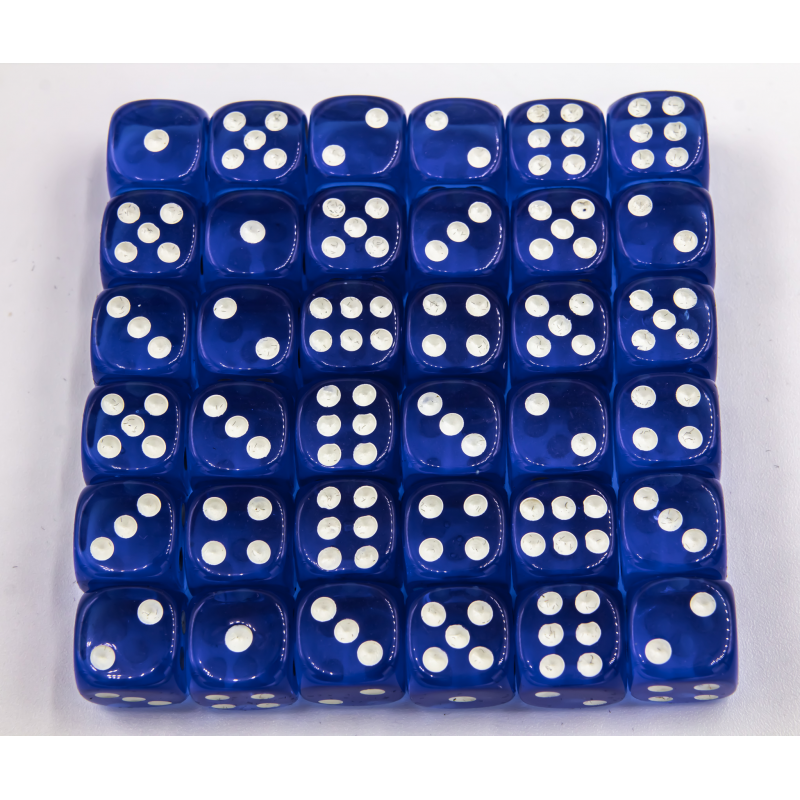 Dice Critical Hit: D06 12mm set of 36 Transparent