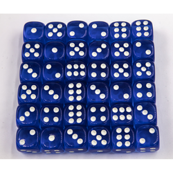 Dice Critical Hit: D06 12mm set of 36 Transparent