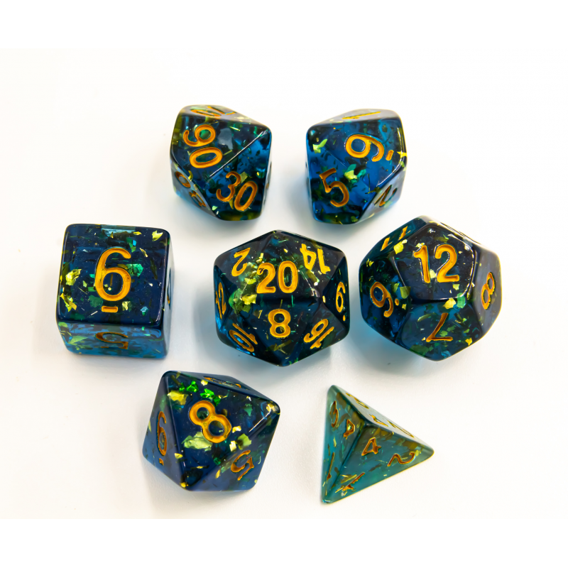 Dice Critical Hit: Poly 7 Set Big Glitter