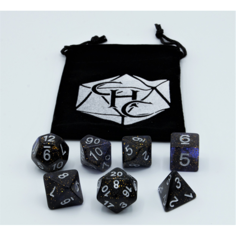 Dice Critical Hit: Poly 7 Set Dark Nebula