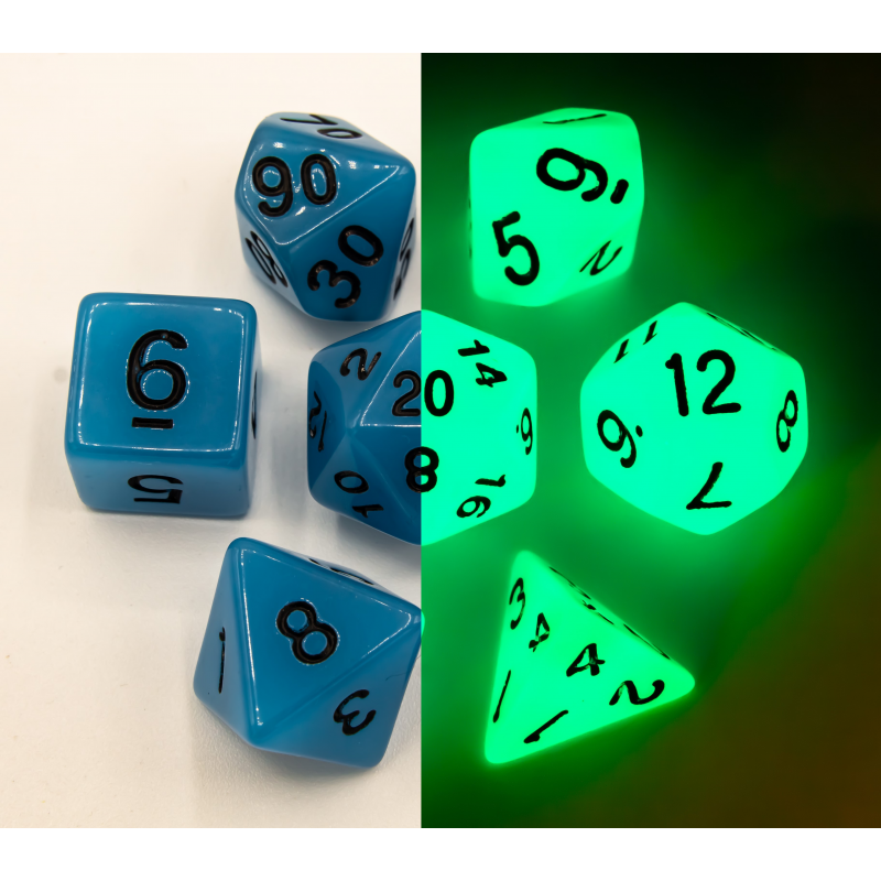 Dice Critical Hit: Poly 7 Set Glow In Dark