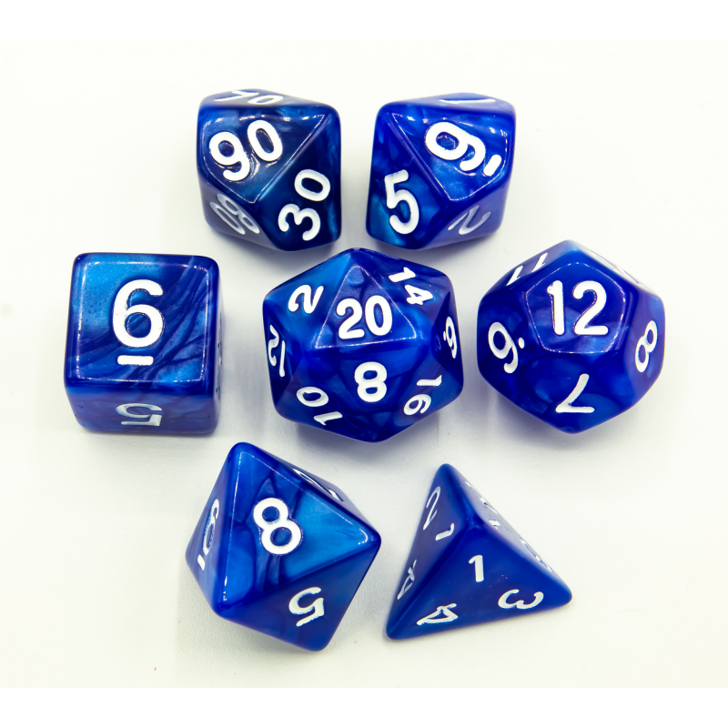 Dice Critical Hit: Poly 7 Set Marbled