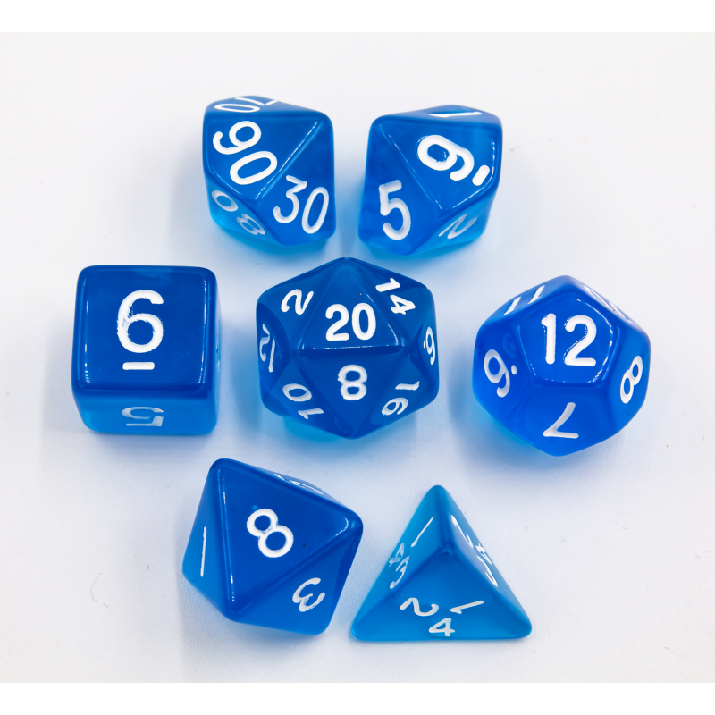 Dice Critical Hit: Poly 7 Set Transparent