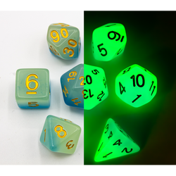 Dice Critical Hit: Poly 7 Set Fusion Glow In Dark