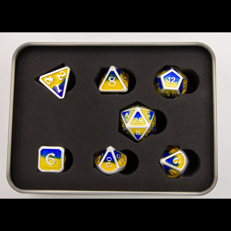 Dice Critical Hit: Poly 7 Set Metal