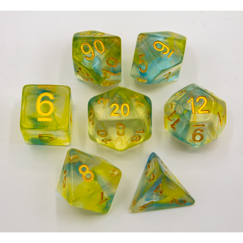 Dice Critical Hit: Poly 7 Set Swirl