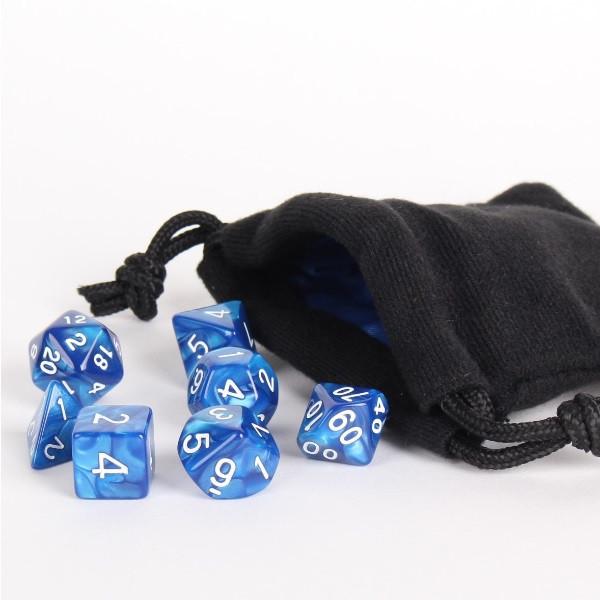 Dice Easy Roller: Poly 7 Set Marble w/Bag