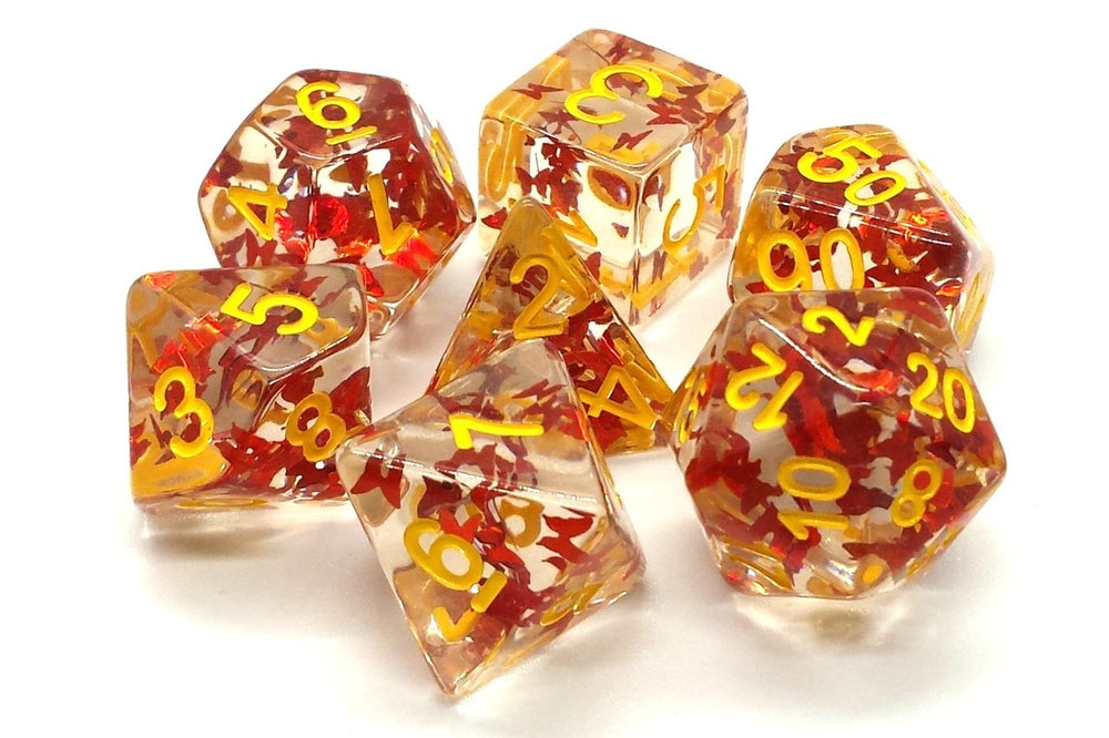 Dice Old School Dice: Poly 7 Set Infused Butterfly
