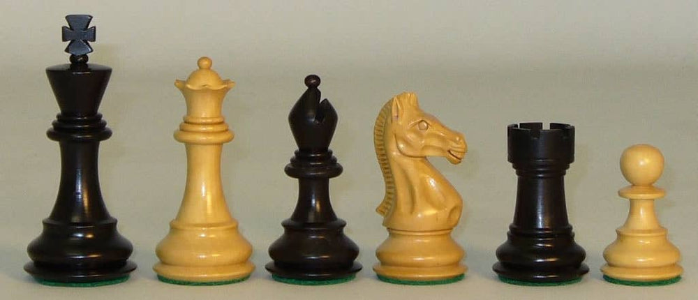 Chess Pieces Worldwise: 3.75in Black and Natural Boxwood - Double weighted