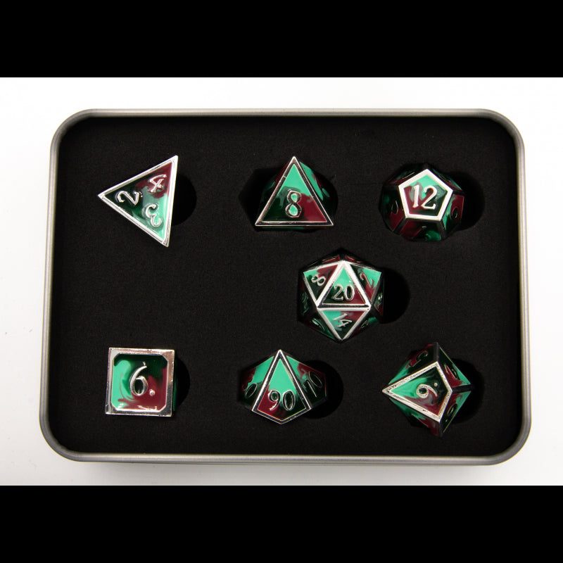 Dice Critical Hit: Poly 7 Set Metal