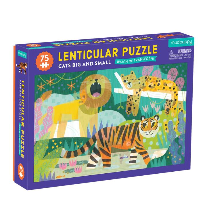 Puzzle Chronicle: 75 piece Cats Big and Small Lenticular Puzzle
