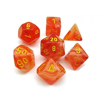 Dice Chessex: Poly 7 Set Ghostly Glow