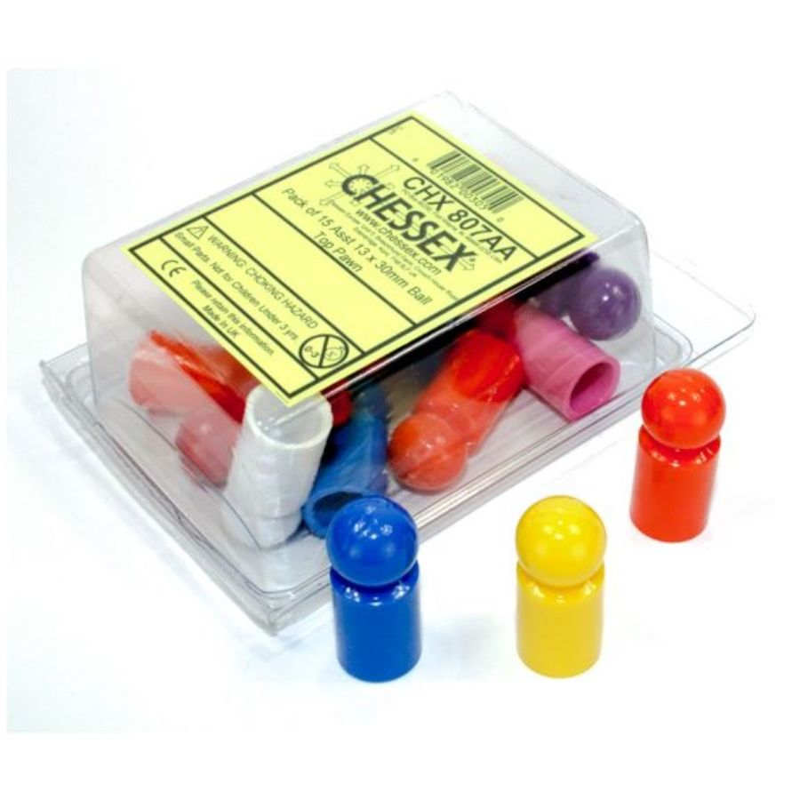 Game Components Chessex: Pawns - Ball Top Style 13x30mm (15ct)