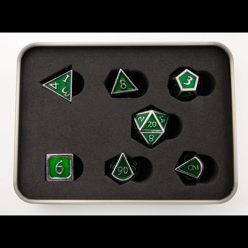 Dice Critical Hit: Poly 7 Set Metal