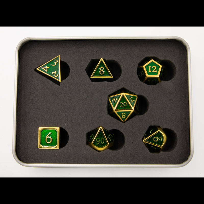 Dice Critical Hit: Poly 7 Set Metal