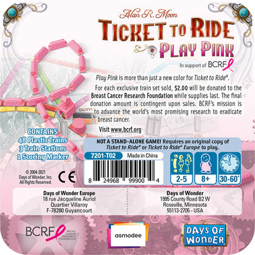 Ticket to Ride: Play Pink Pieces