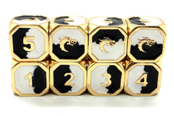Dice Old School Dice: D6-set Metal Dragon Gold