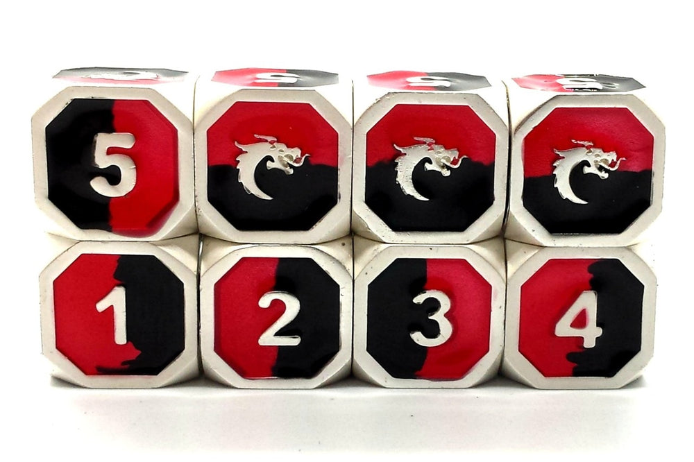 Dice Old School Dice: D6-set Metal Dragon Platinum