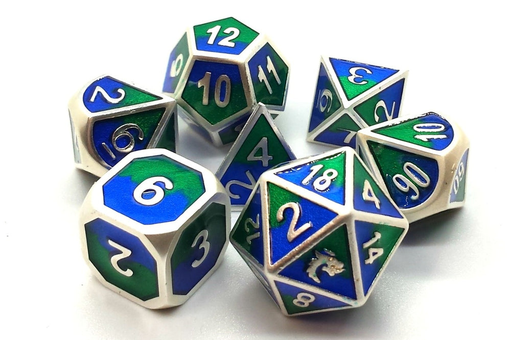 Dice Old School Dice: Poly 7 Set Metal Dragon Forged