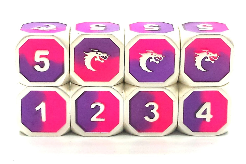Dice Old School Dice: D6-set Metal Dragon Platinum